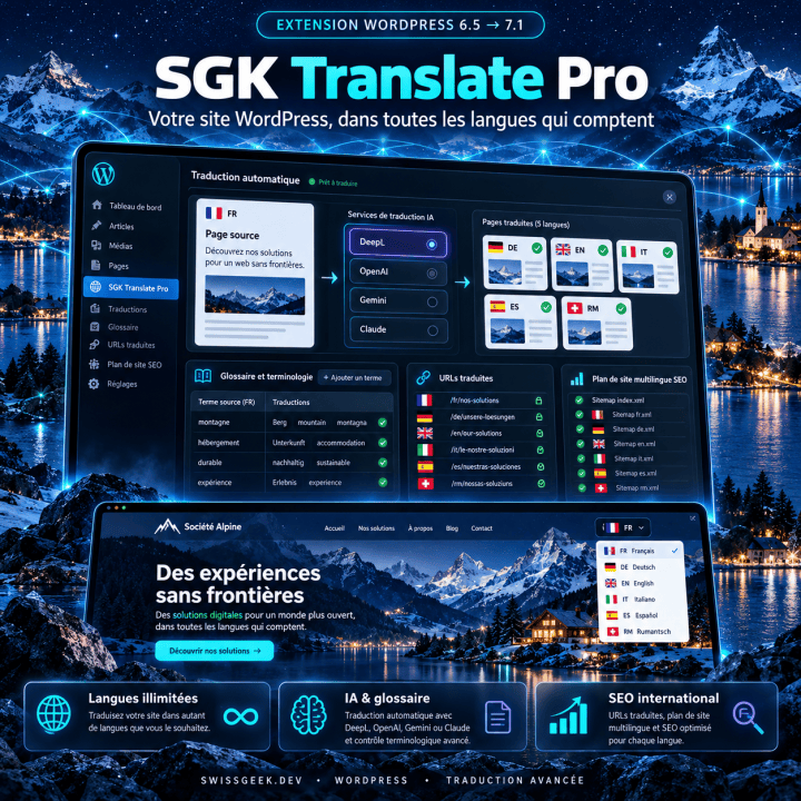 SGK Translate Pro pour WordPress : tout votre site en plusieurs langues